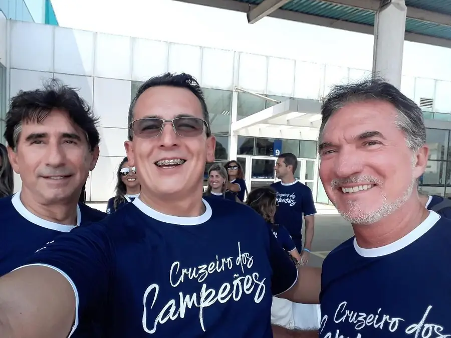 Safra Aquino com os presidentes da Embracon, Guido e Juarez, no Cruzeiro dos Campeões 2012
